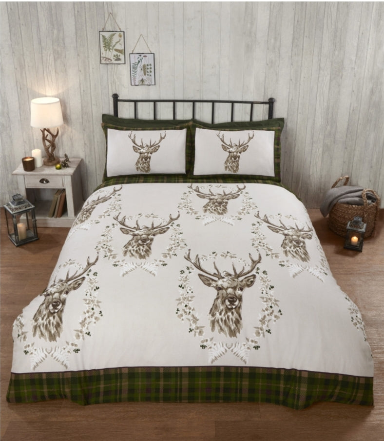 Angus Stag Flannelette Duvet Cover Set