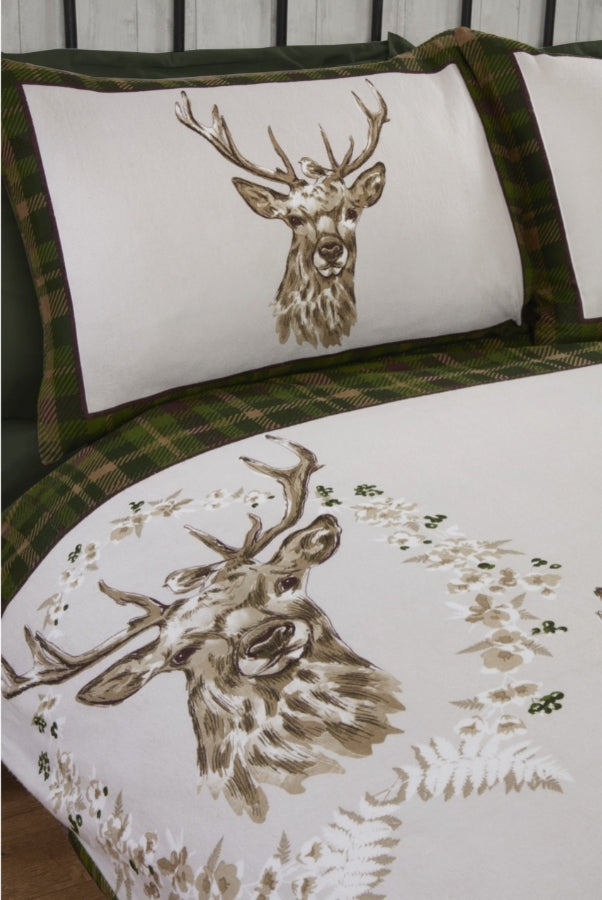 Angus Stag Flannelette Duvet Cover Set