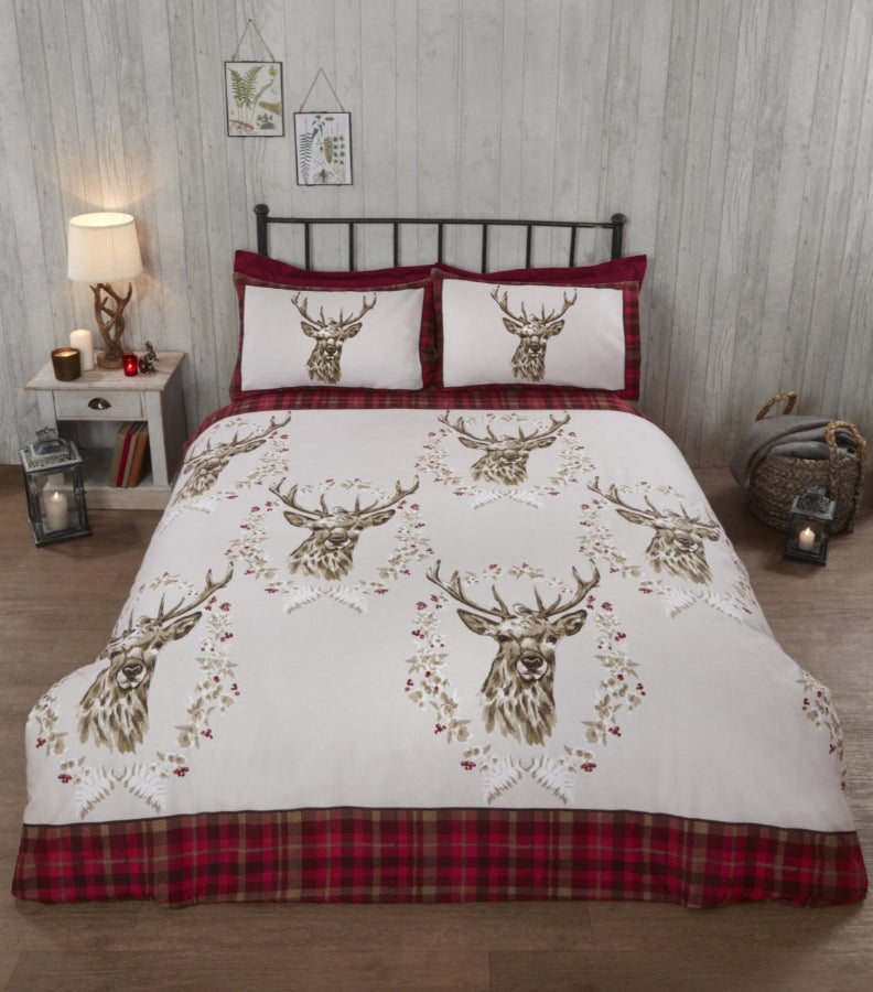 Angus Stag Flannelette Duvet Cover Set