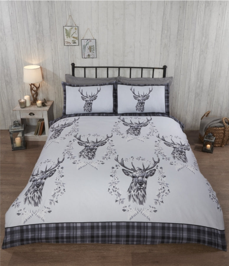 Angus Stag Flannelette Duvet Cover Set