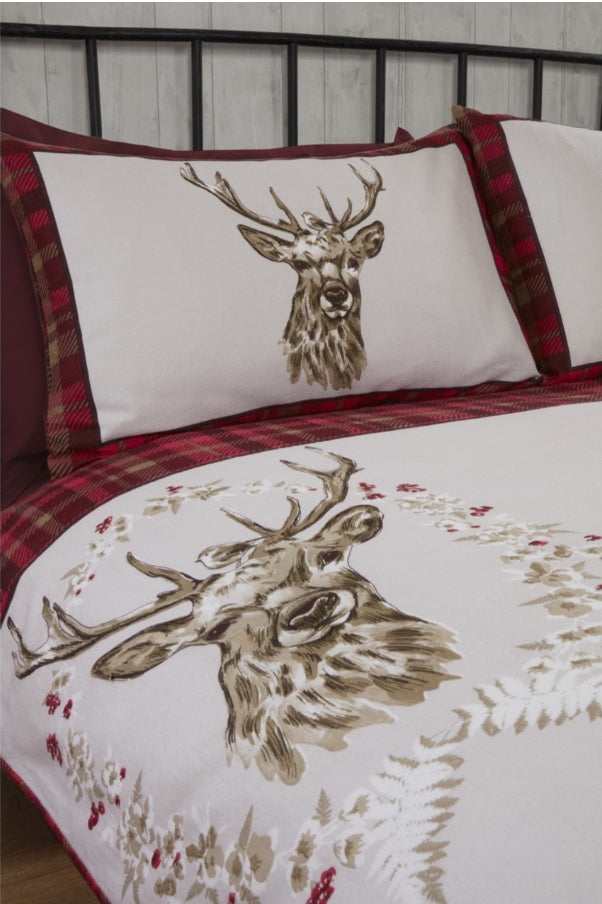 Angus Stag Flannelette Duvet Cover Set