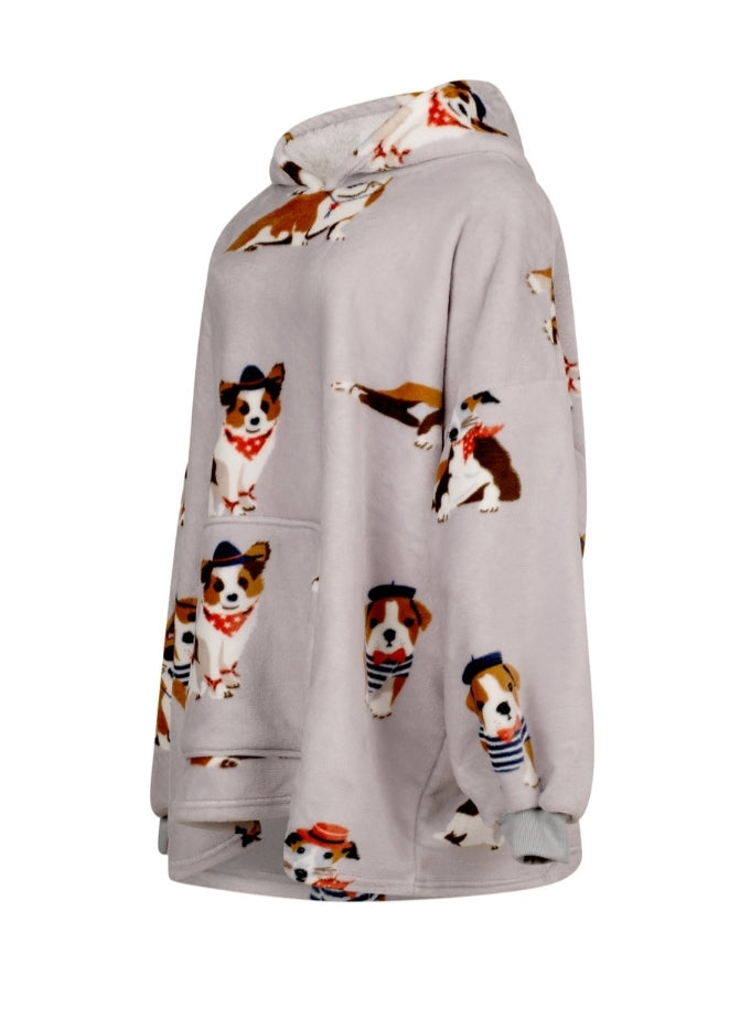 Poochies Fleece Oversized Blanket Hoodie