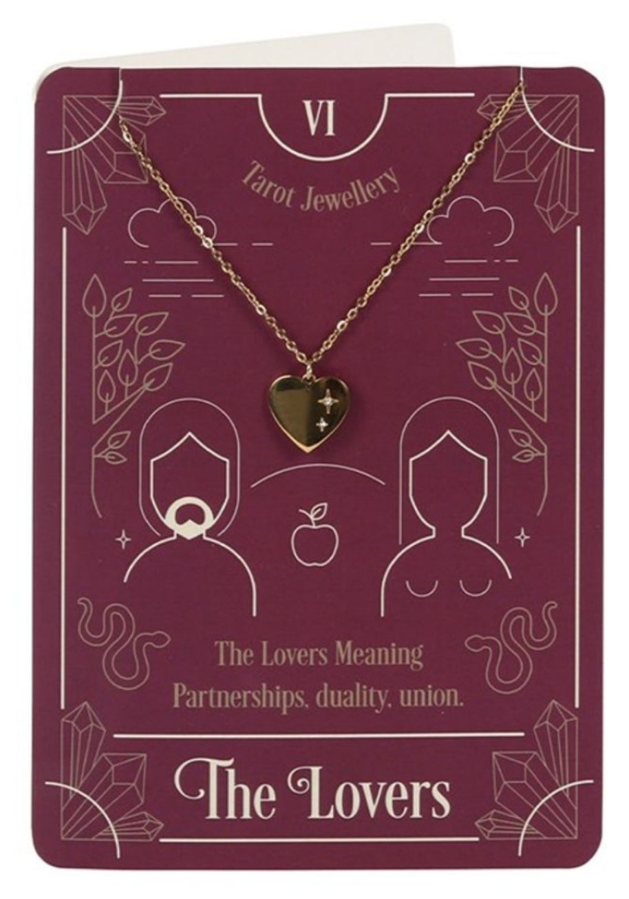 The Lovers Tarot Necklace on Greeting Card