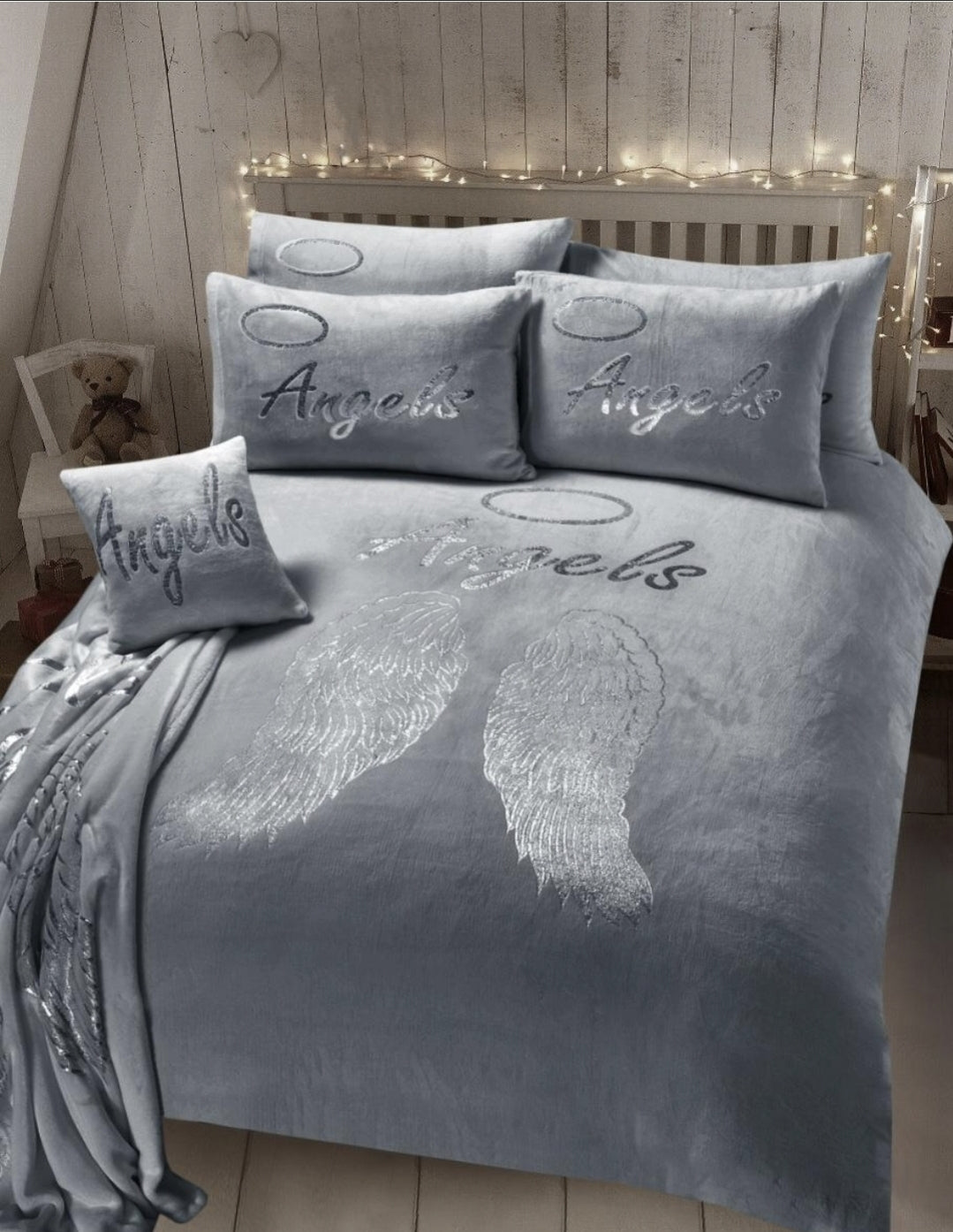 Angel Wings Teddy Soft Shiny Bedding Sets