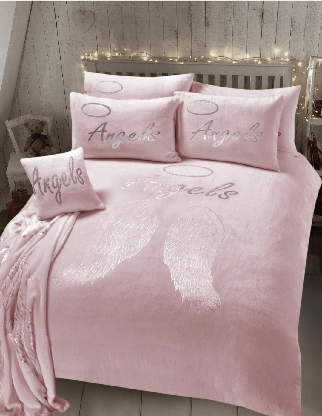 Angel Wings Teddy Soft Shiny Bedding Sets