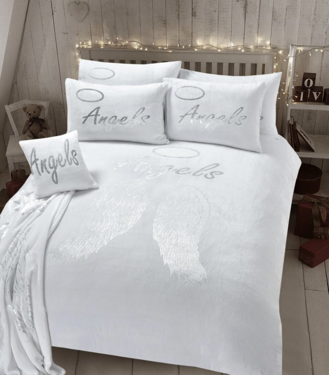 Angel Wings Teddy Soft Shiny Bedding Sets