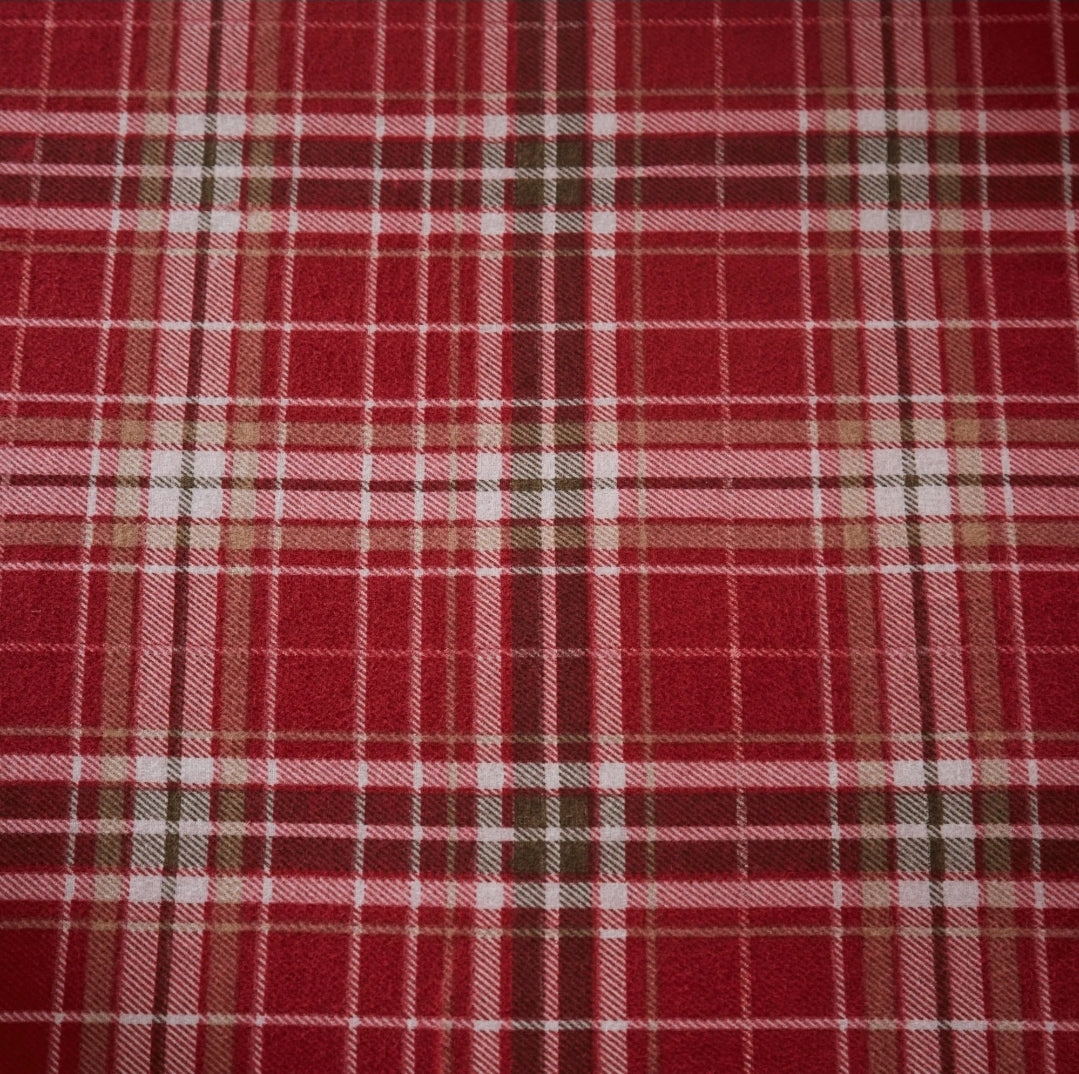 Duvet Cover Set Derwent Check by Dreams & Drapes Lodge in Natural/Red