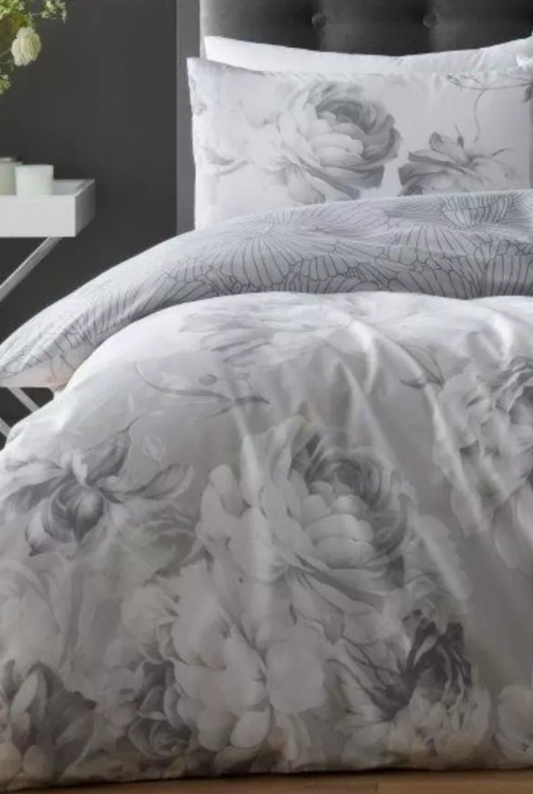 Skylar Rose Duvet Set - Grey