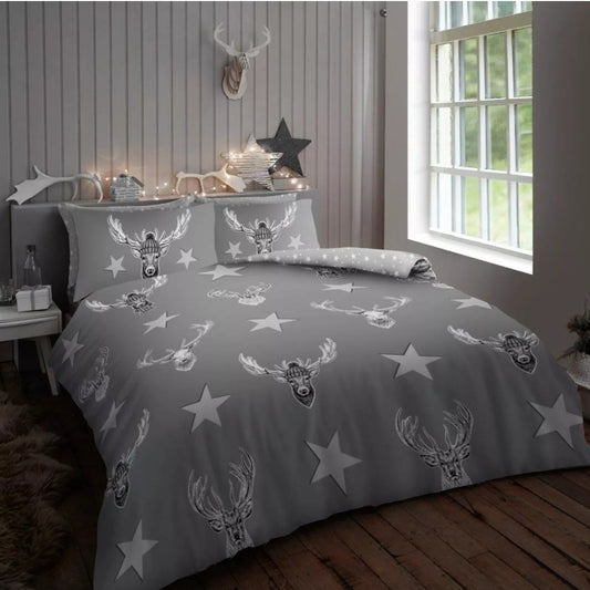 Soul Star Stag Duvet Set - Grey