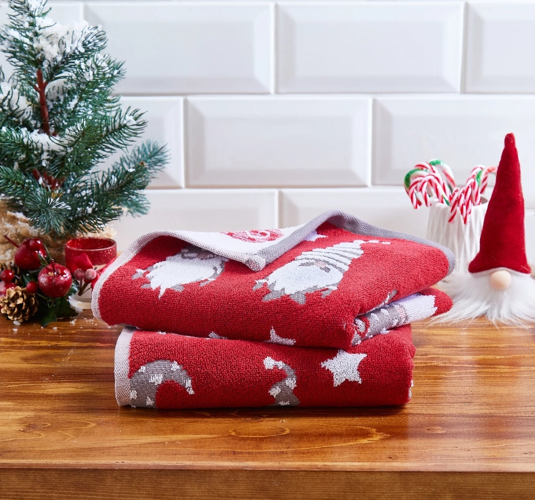 Bath Mat Gonks by Fusion Christmas in Red - Size: 50 x 80cm Gonk Hand Towels (Pack 2)(sold separately)