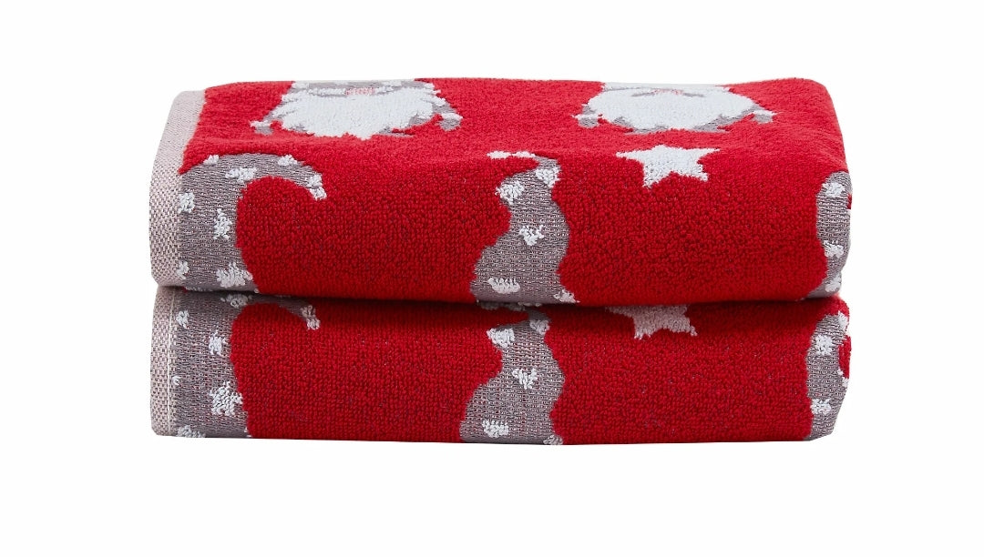 Bath Mat Gonks by Fusion Christmas in Red - Size: 50 x 80cm Gonk Hand Towels (Pack 2)(sold separately)