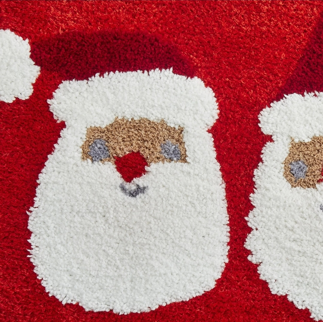 Bath Mat Christmas Jolly Santa By Bedlam In Red