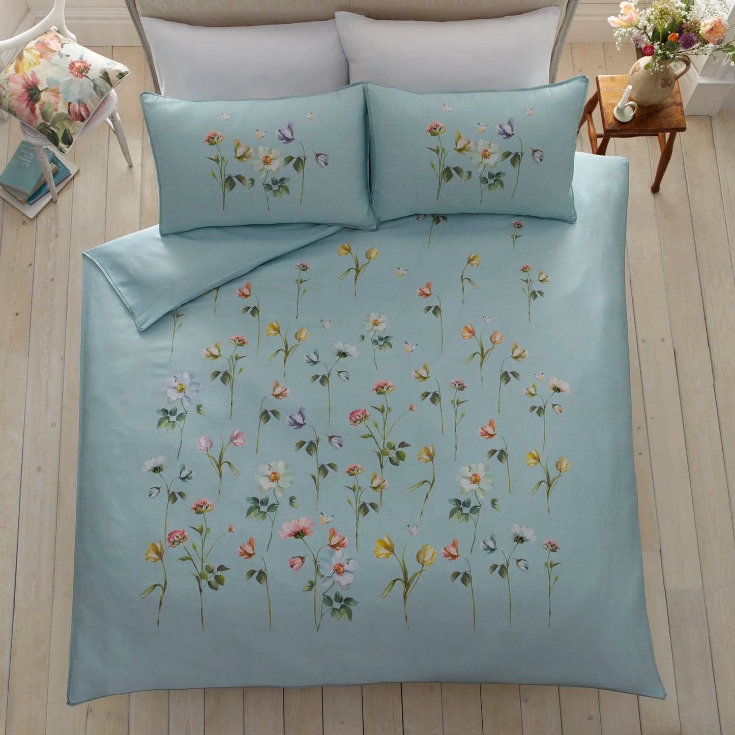 Serenity Duvet Cover Set by Appletree Heritage in Duck Egg