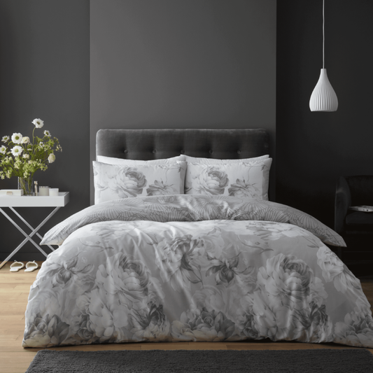 Skylar Rose Duvet Set - Grey