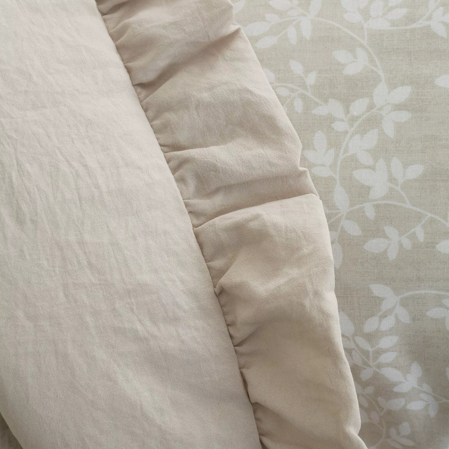 Quilted Soft Washed Frill Bedspread 220x230cm in Natural by Bianca