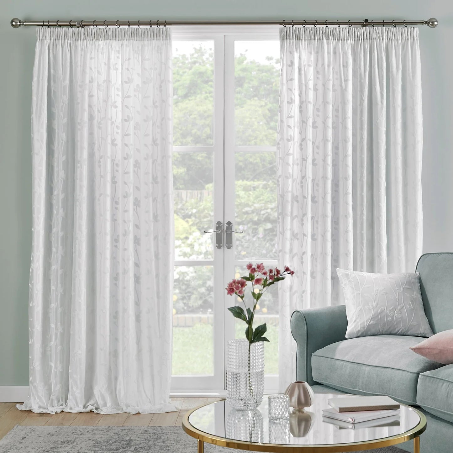 Sophia Pencil Pleat Curtains by Dreams & Drapes Curtains in Ivory