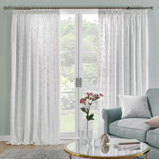 Sophia Pencil Pleat Curtains by Dreams & Drapes Curtains in Ivory