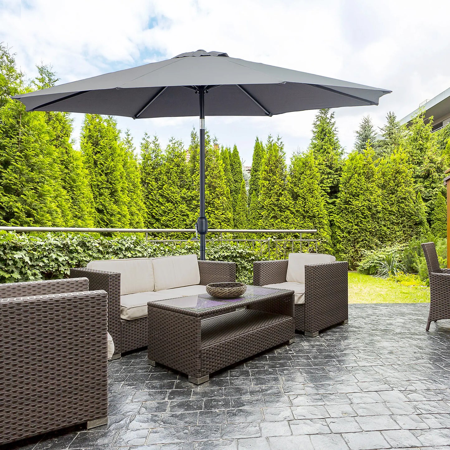 3M Tilting Garden Parasol - Dark Grey