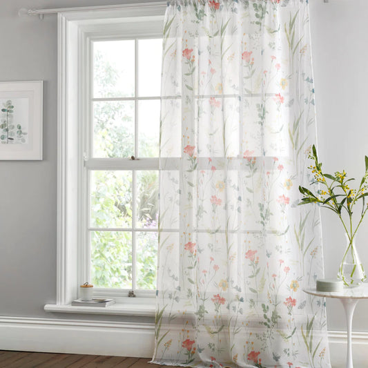 Spring Glade Voile Panel by Dreams & Drapes Curtains in Multi