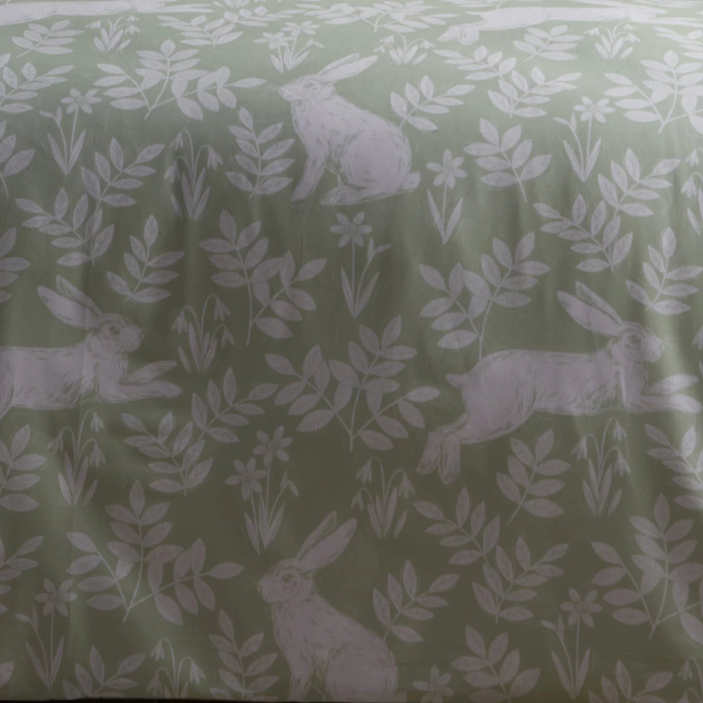 Spring Rabbits Duvet Cover Set by Dreams & Drapes Design in Green