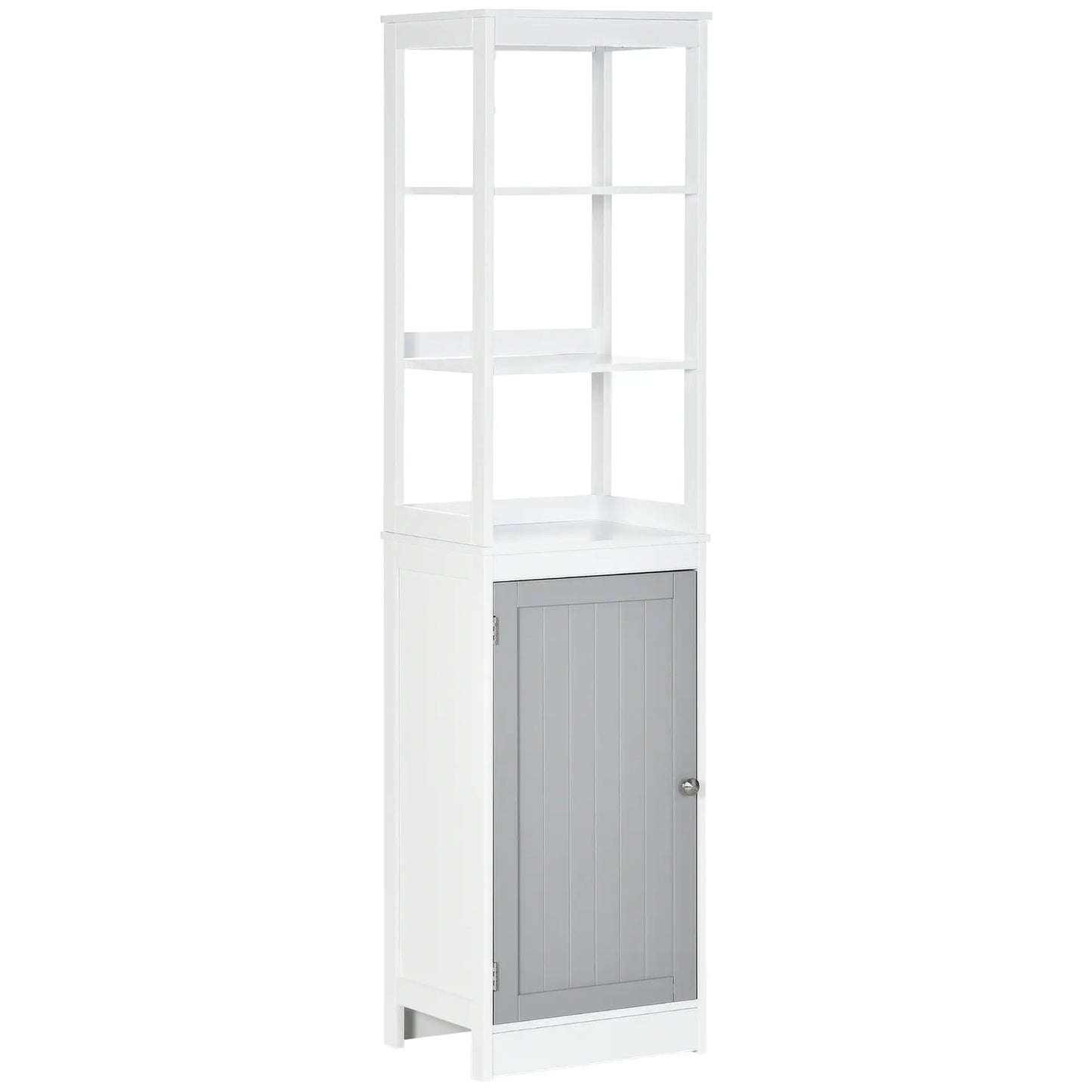 Tallboy Tall Bathroom Cabinet in White Grey