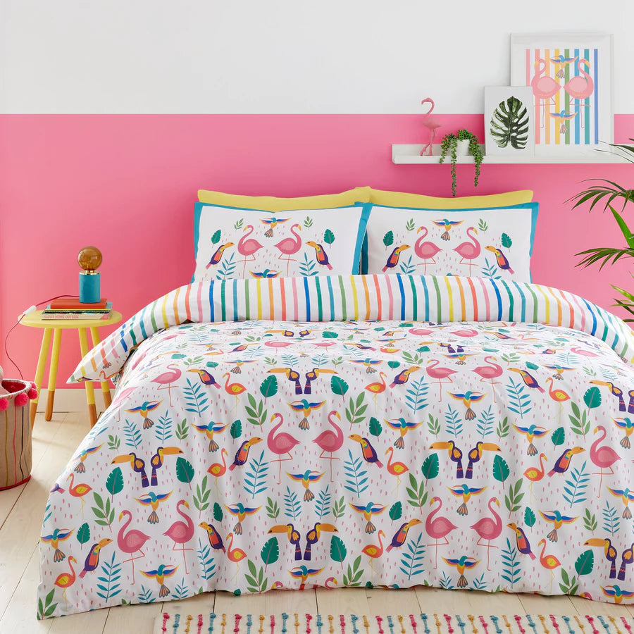 Tropical Flamingo Duvet Set by Fusion in Pink