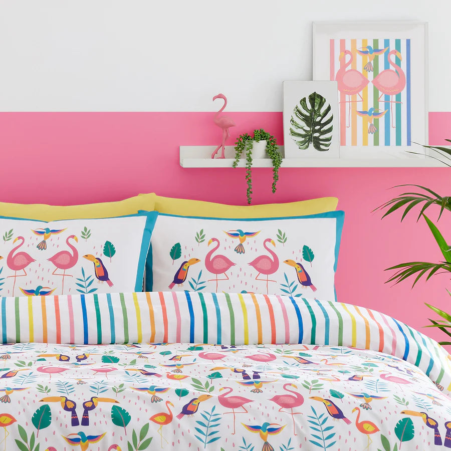 Tropical Flamingo Duvet Set by Fusion in Pink