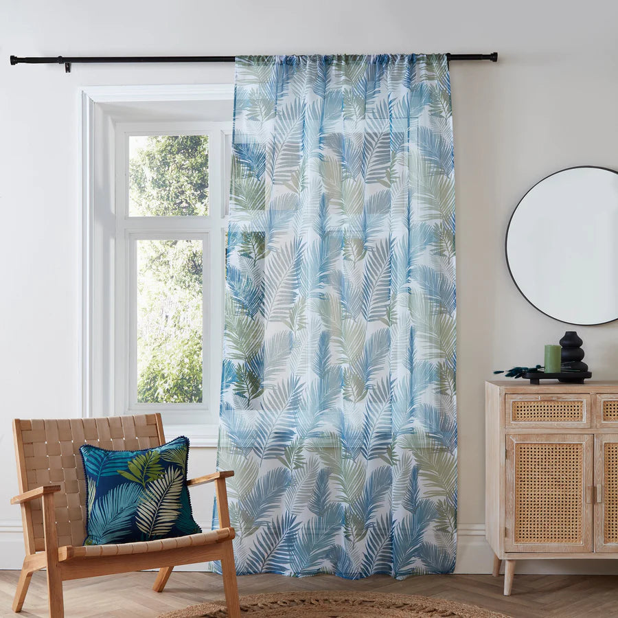 Tropical Voile Panel by Fusion in Teal