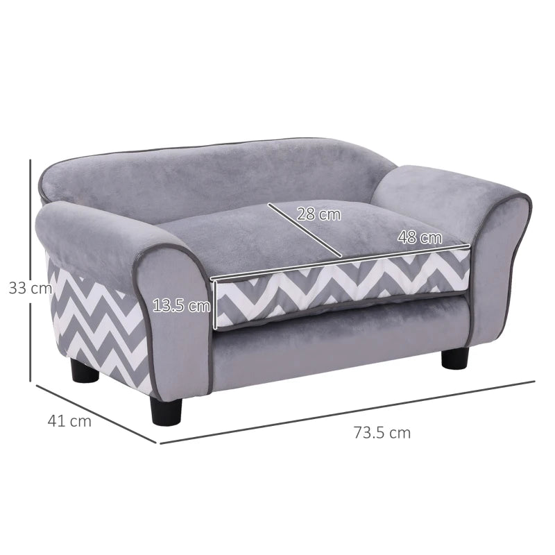 Velvet-Feel Small Dog Pet Bed - Grey