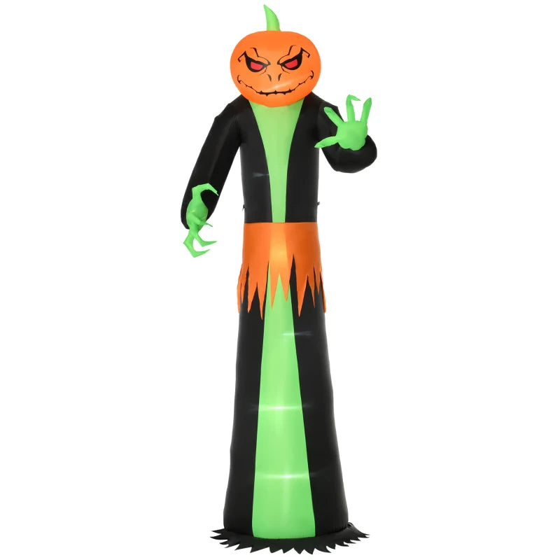 9FT Inflatable Halloween Pumpkin Ghost with Built in LEDs