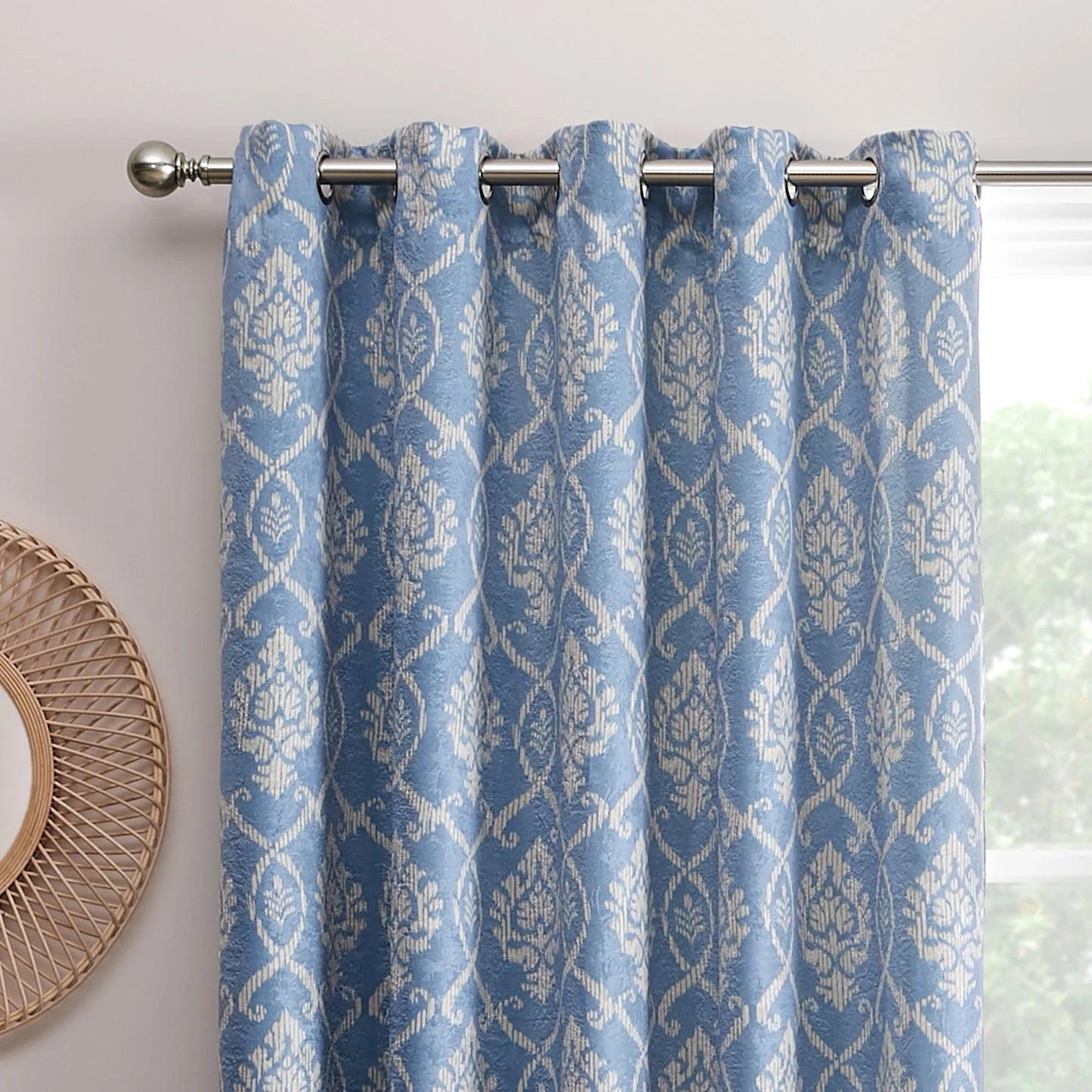 Vivianna Eyelet Curtains by Dreams & Drapes Curtains in Blue