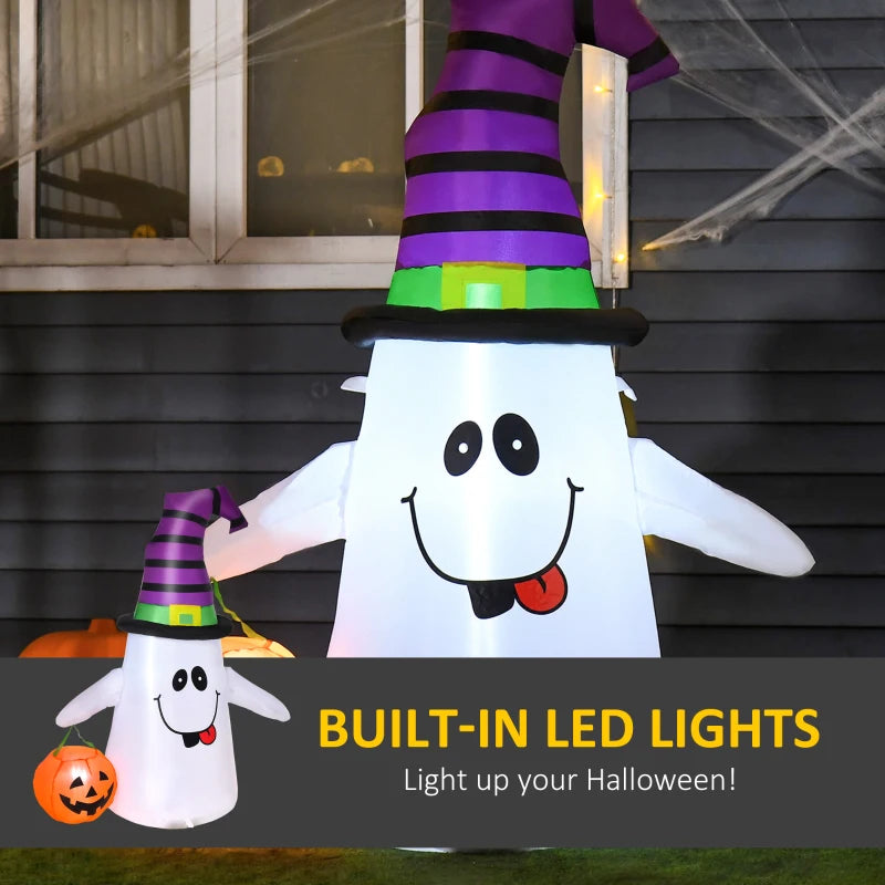 1.2m Witch Ghost Halloween Inflatable Decoration with LED Lights