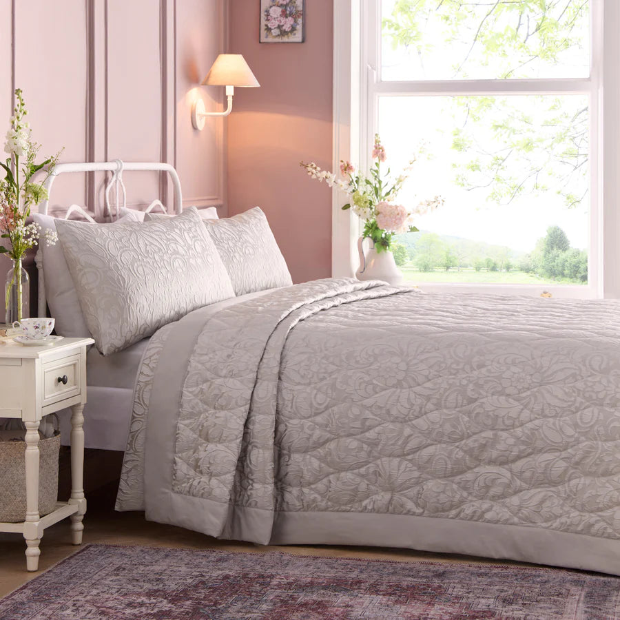 Worcester Bedspread  by Appletree Heritage in Silver