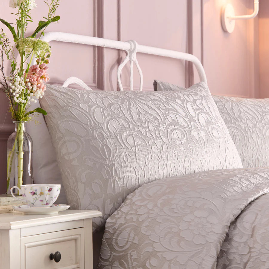 Worcester Duvet Cover Set by Appletree Heritage in Silver