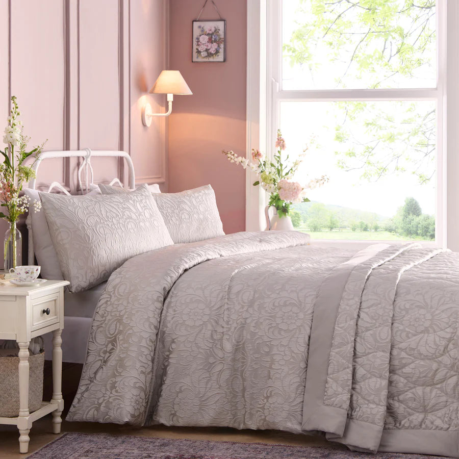 Worcester Bedspread  by Appletree Heritage in Silver