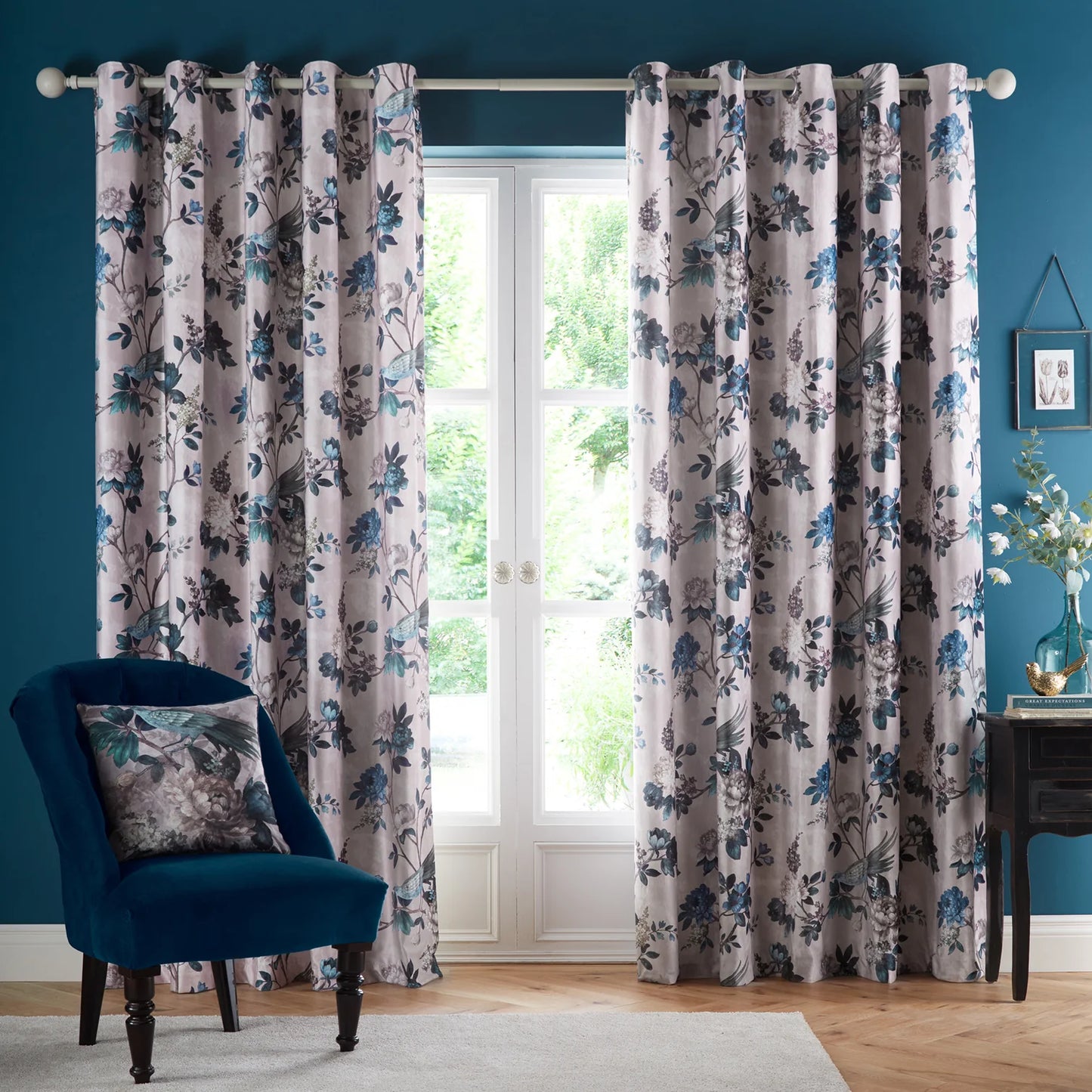 Windsford Eyelet Curtains by Appletree Heritage in Teal