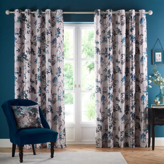 Windsford Eyelet Curtains by Appletree Heritage in Teal