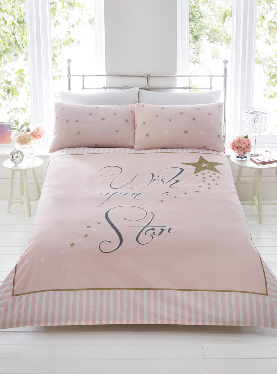 Wish Upon a Star Pink Duvet Cover Set