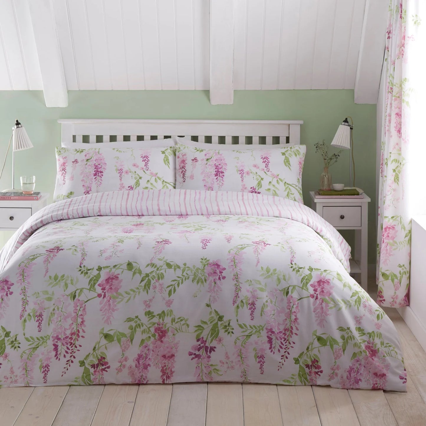 Wisteria Duvet Cover Set by Dreams & Drapes Design in Pink