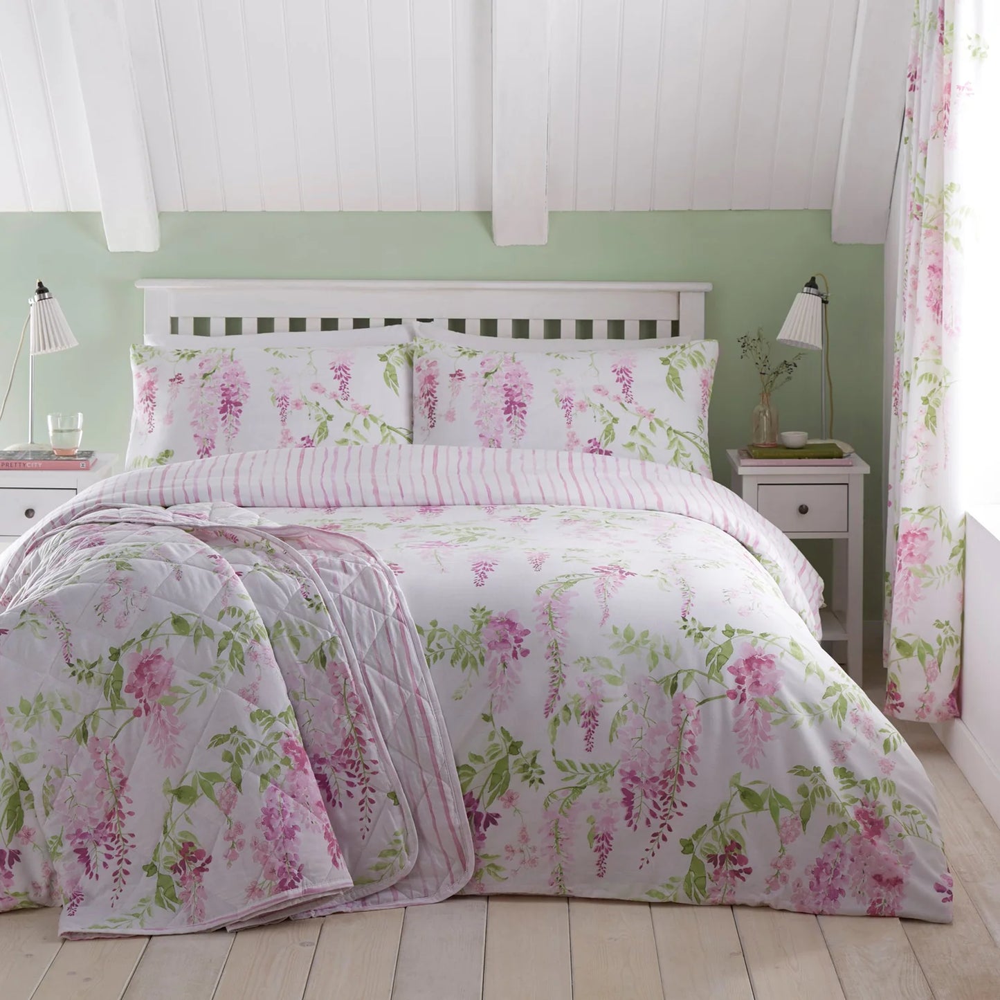 Wisteria Duvet Cover Set by Dreams & Drapes Design in Pink