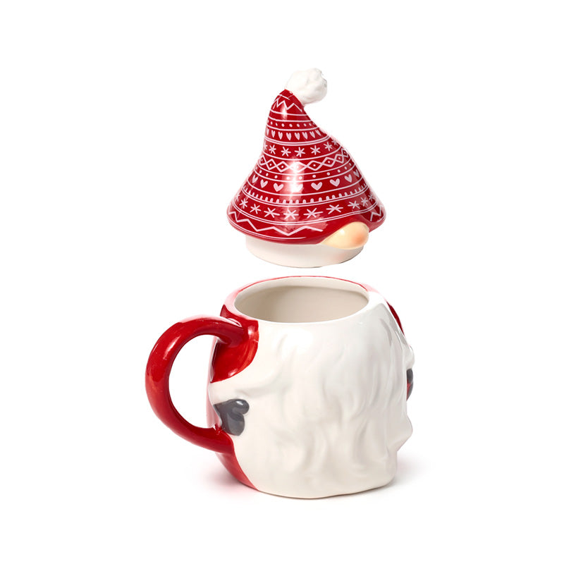 Ceramic Lidded Mug - Christmas Gonk