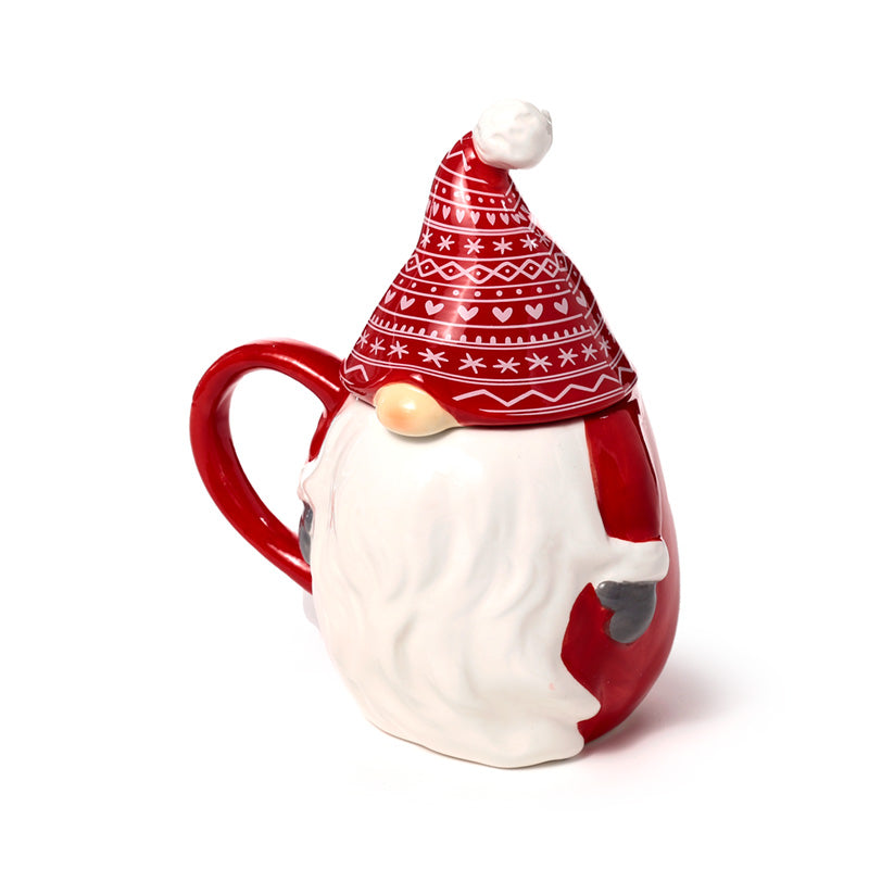 Ceramic Lidded Mug - Christmas Gonk