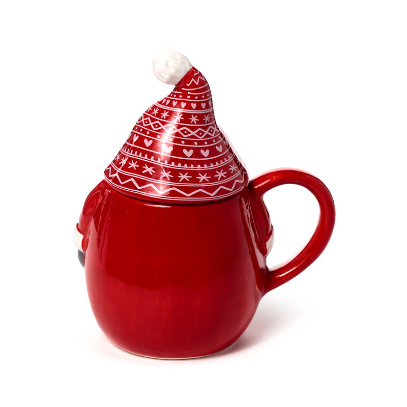 Ceramic Lidded Mug - Christmas Gonk