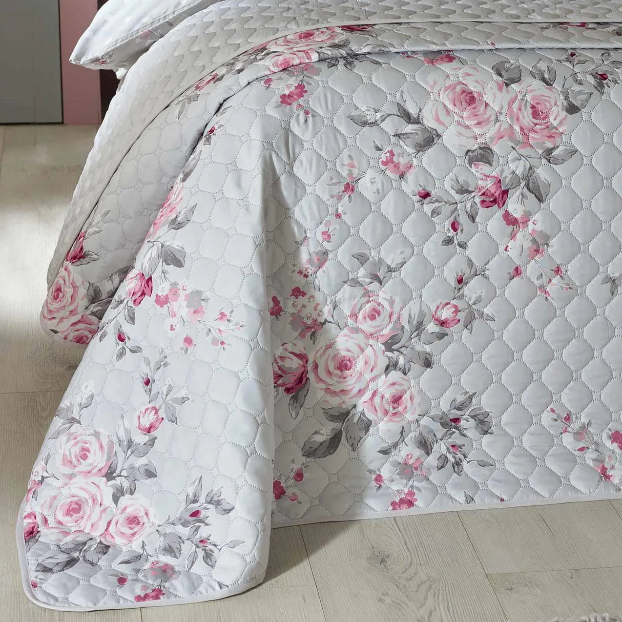 Canterbury Bedspread in Grey by Catherine Lansfield