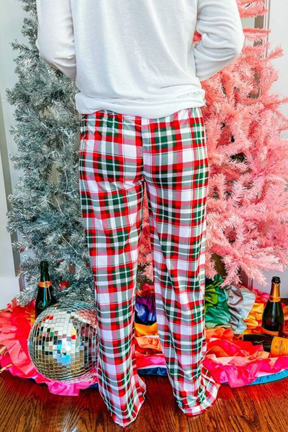 Merry Christmas Top and Plaid Pants Pajama Set