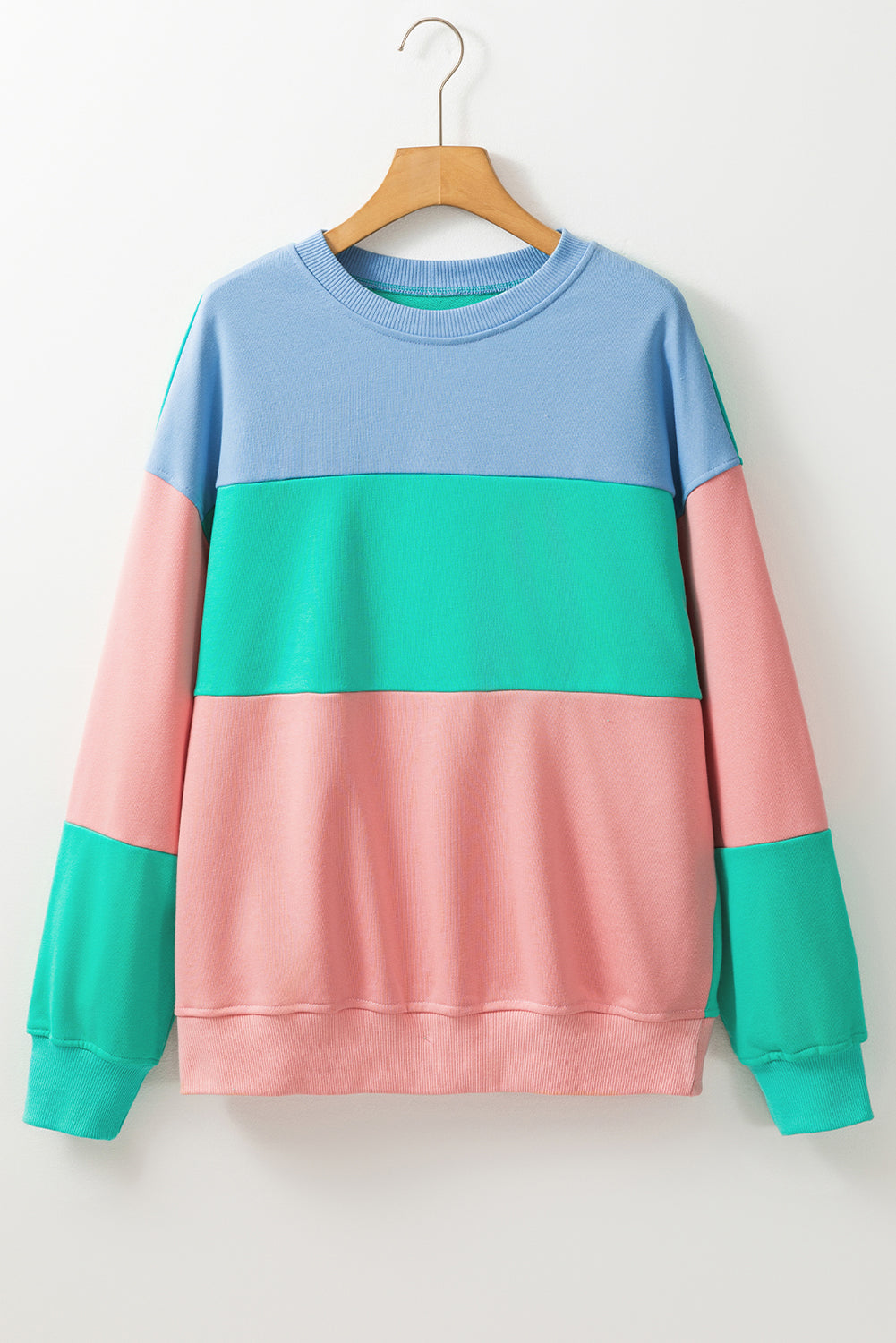 Meadow Mauve Colourblock Patchwork Drop Shoulder Sweatshirt