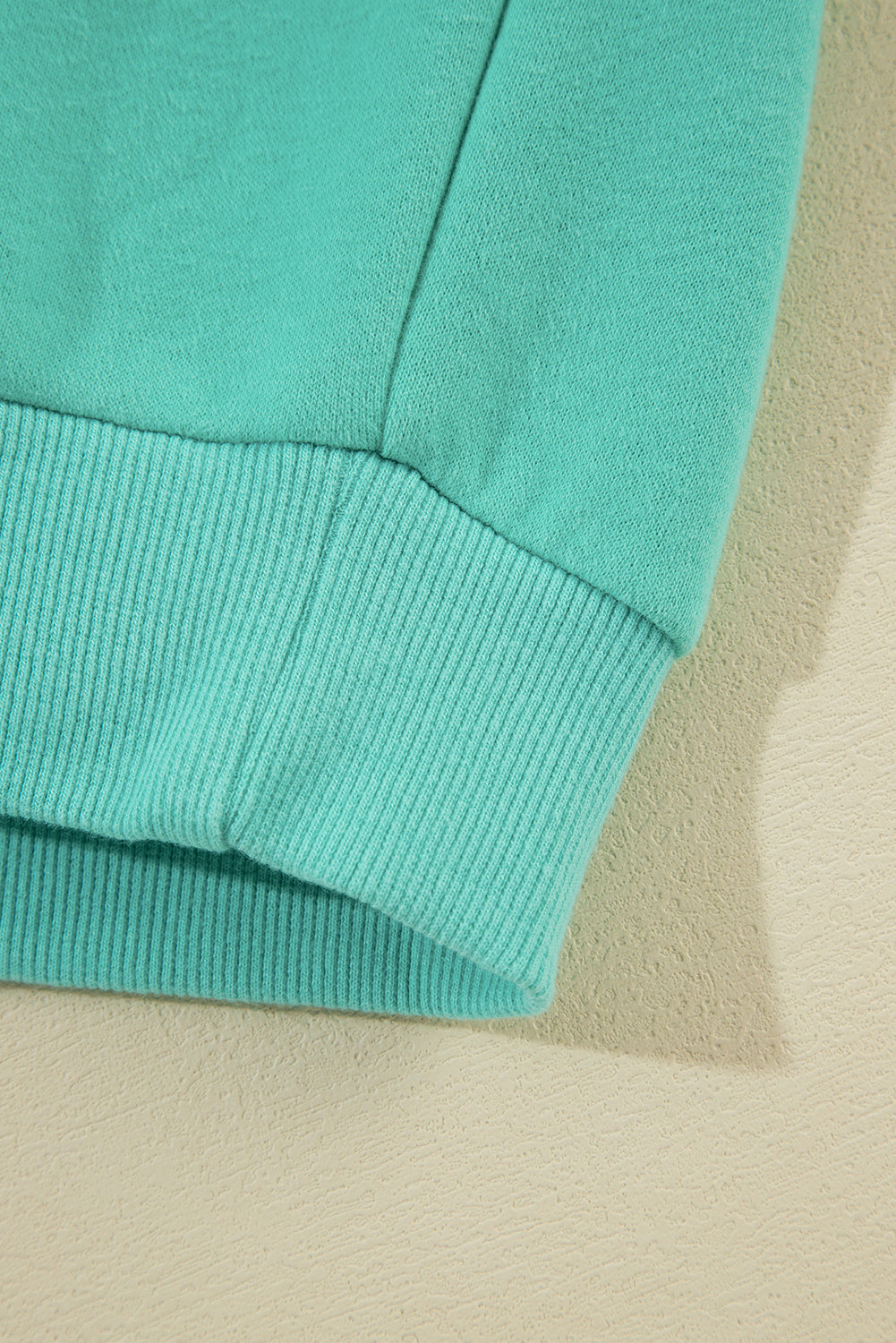 Mint Green Pocket Loose Half Zip Hoodie