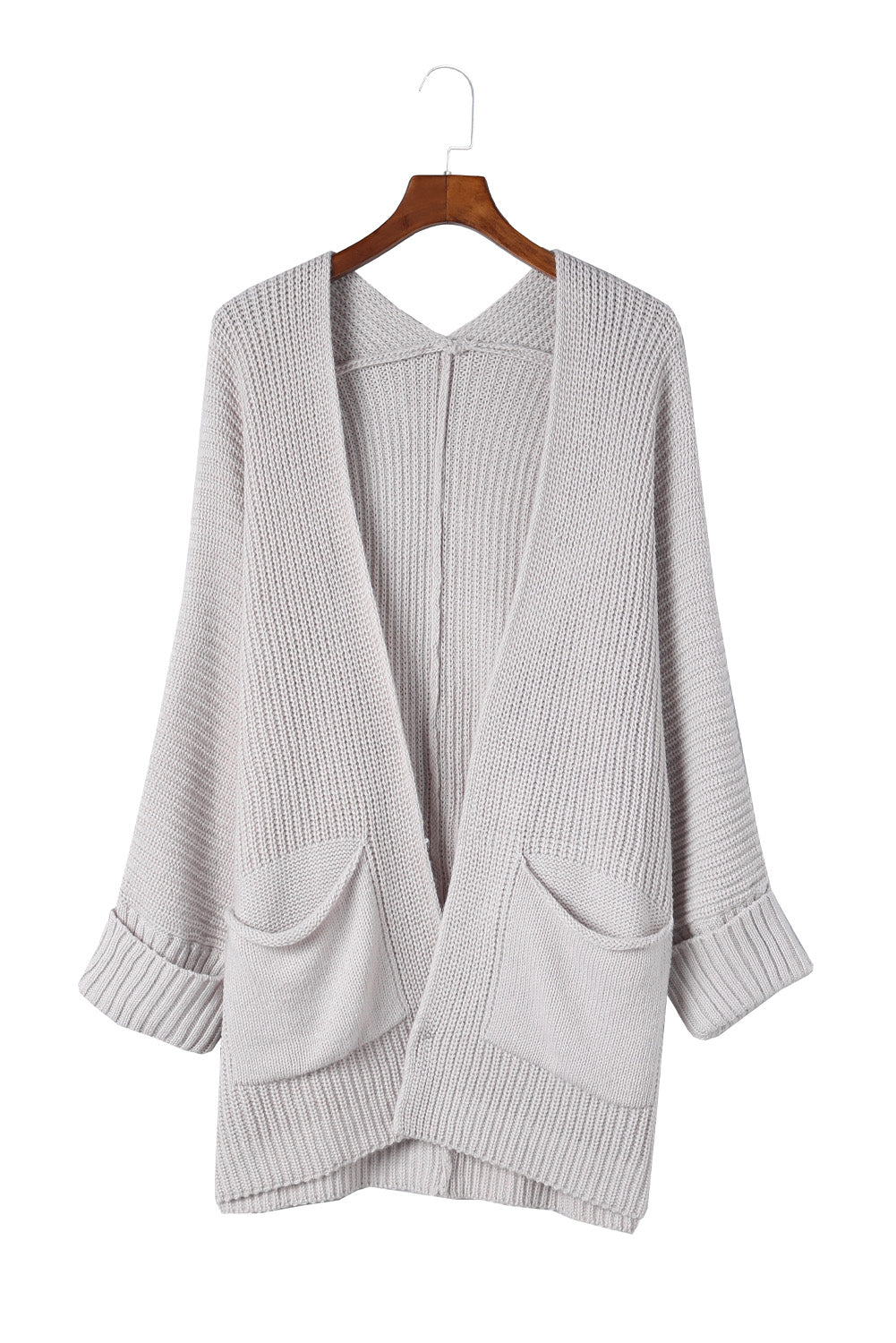 Batwing Sleeve Pocket Oversized Cable Knit Cardigan