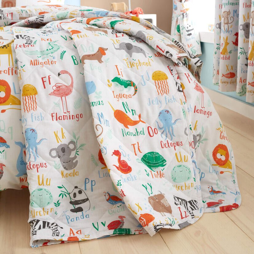 Animal Alphabet Quilted Throw