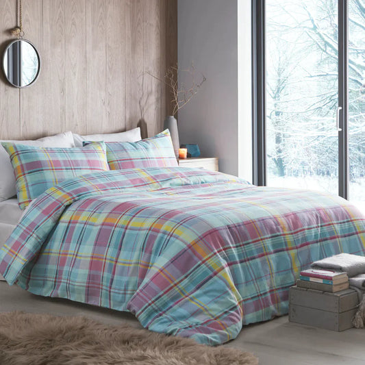 Applecross Check Multi - 100% Cotton Duvet Cover Set - by Appletree Hygge